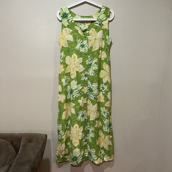 Jams World Hawaii Small Zebriscus Floral Sleeveless Button Front Midi Maxi Dress - Picture 1 of 7